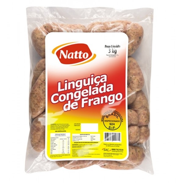 LINGUICA NATTO FRANGO CONGELADA KG