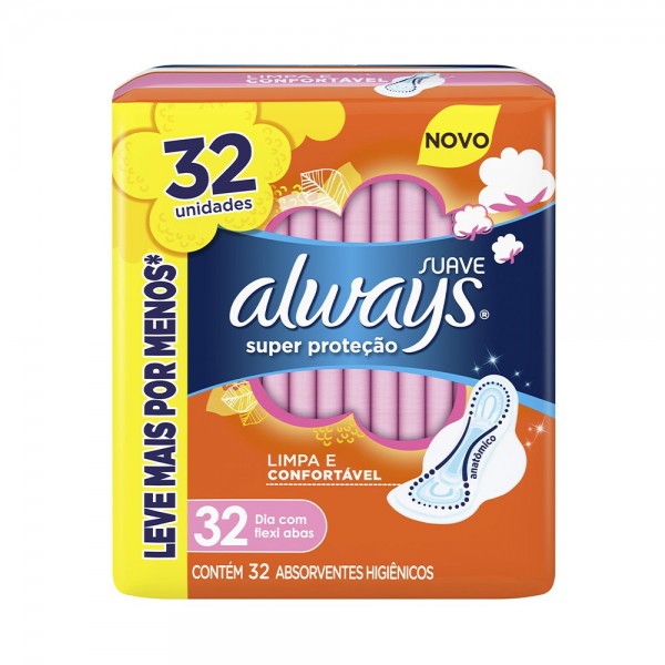 ABSORVENTE ALWAYS 32UN SUP PROT SUAVE C ABAS PROM