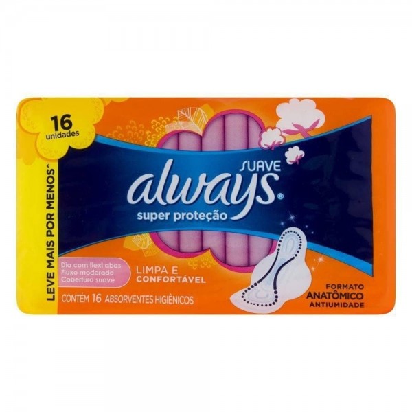 ABSORVENTE ALWAYS 16UN SUP PROT SUAVE C ABAS L16P14