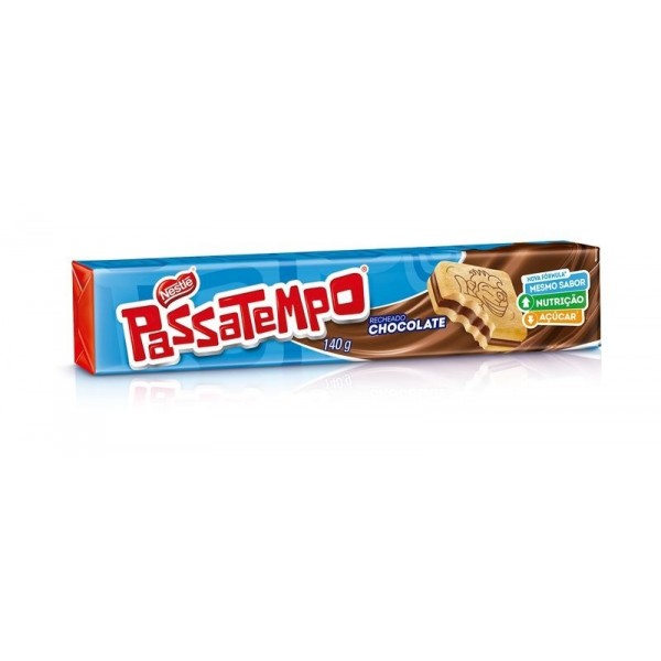 BISCOITO PASSATEMPO RECHEADO 130G CHOC