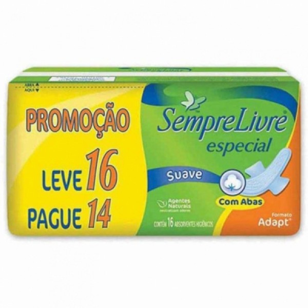 ABSORVENTE SEMPRE LIVRE 16UN ADAPT SUAVE C/ABAS
