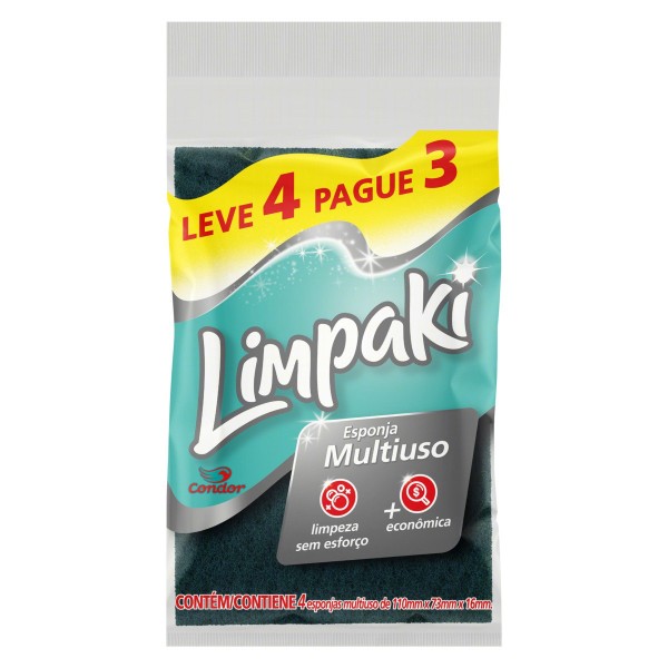 ESPONJA LIMPAKI MULTUSO L4P3 1 X 4UN