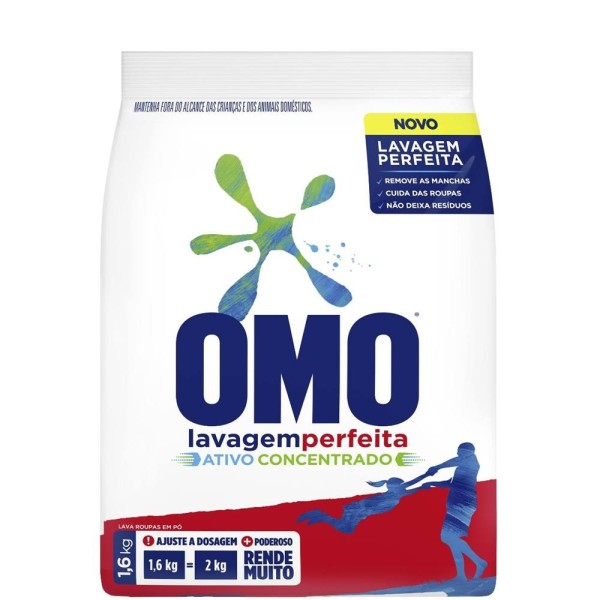 DETERG PO OMO 800G LAVAGEM PERFEITA SACHE 