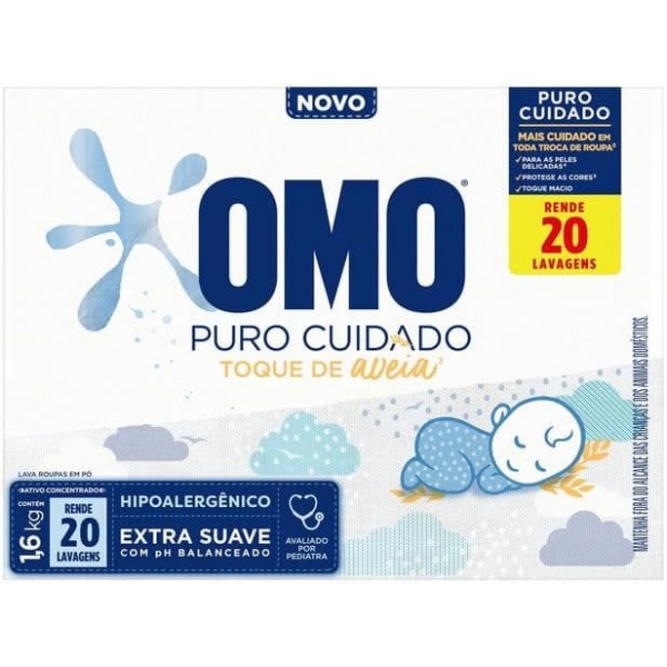 DETERG PO OMO 1,6KG PURO CUIDADO(20) 1 X 1,6KG