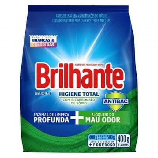 DETERG PO BRILHANTE 400G ANTI BAC HIG TOTAL(27) 1 X 400G