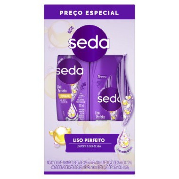 SHAMPOO COND SEDA LISO PERFEITO SH300ML COND190ML 2UN