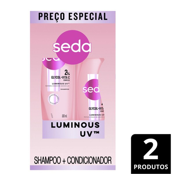 SHAMPOO COND SEDA LUMINOSO UV  SH300ML COND190ML 2UN 1 X 2UN