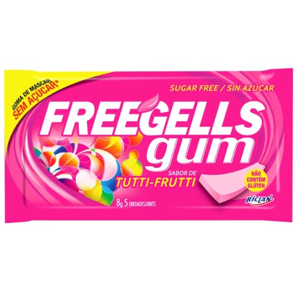 CHICLE FREEGELLS GUM 8G TUTTI-FRUTTI (15) 1 X 1UN