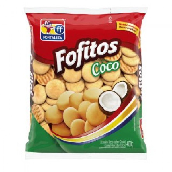 BISCOITO FORTALEZA FOFITOS 400G COCO 