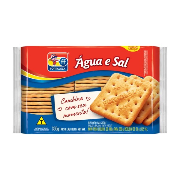 BISCOITO FORTALEZA 350G AGUA E SAL 