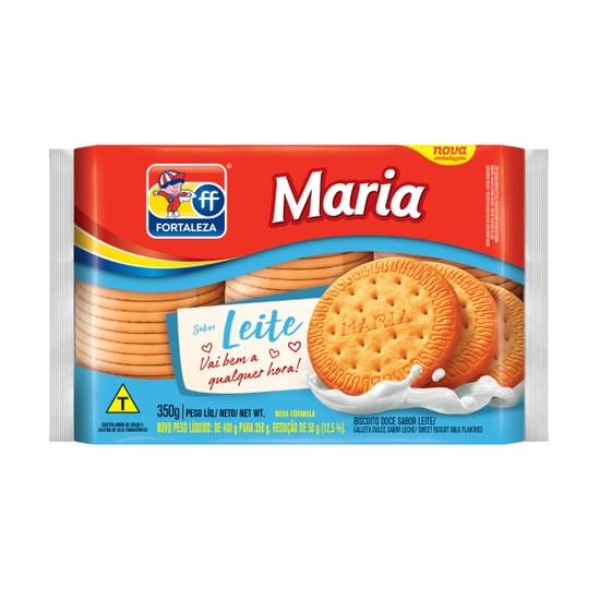 BISCOITO FORTALEZA MARIA 350G LEITE 