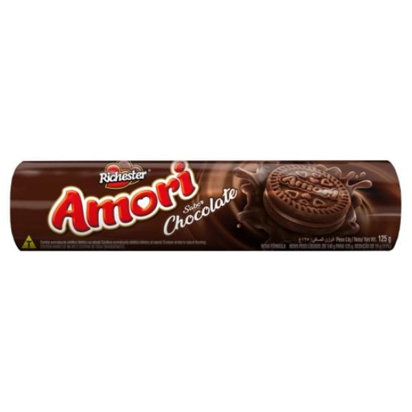 BISCOITO RICHESTER AMORI 125G CHOCOLATE 