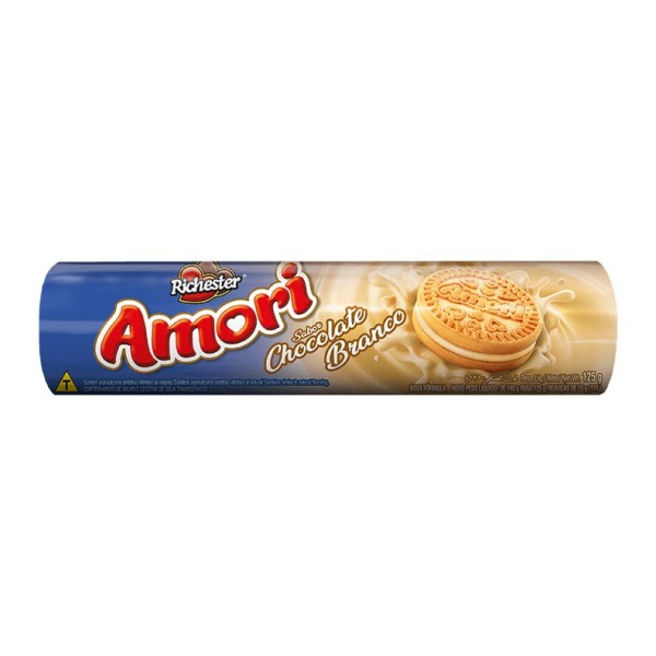 BISCOITO RICHESTER AMORI 125G CHOC BRANCO 