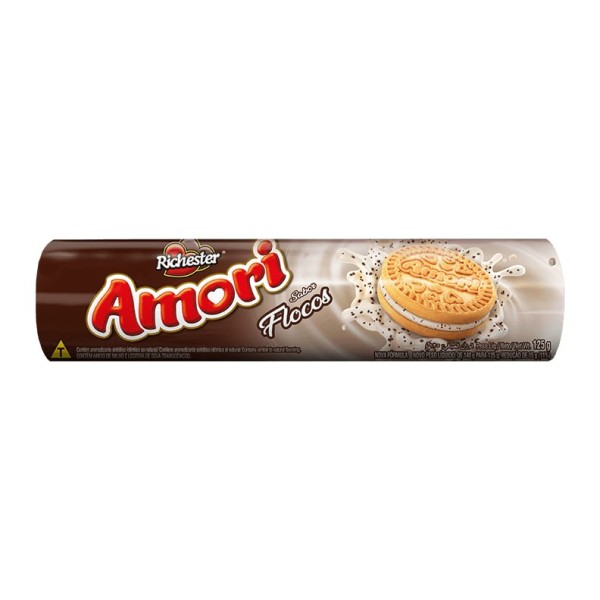 BISCOITO RICHESTER AMORI 125G FLOCOS 