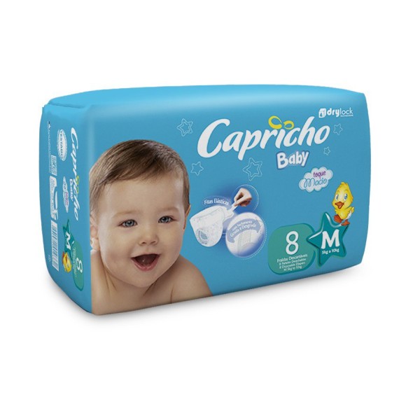 FRALDA CAPRICHO BABY REGULAR M 8UN 1 X 8UN