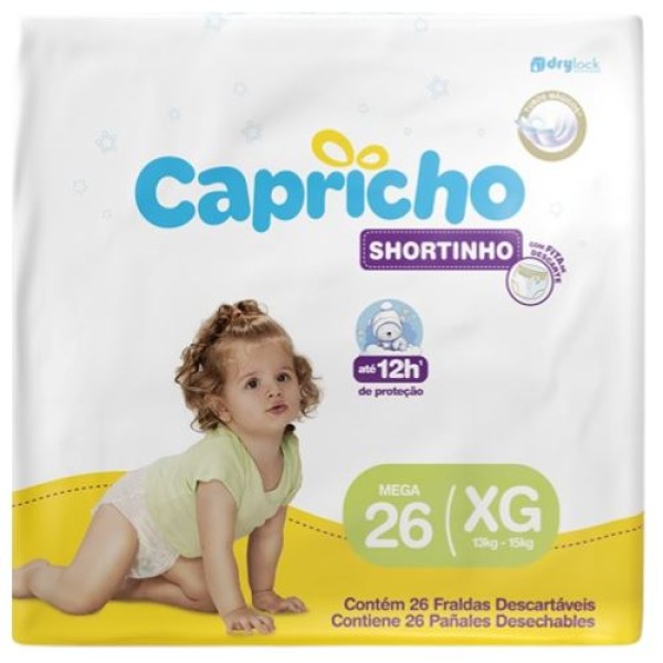 FRALDA CAPRICHO SHORTINHO MEGA XG 26UN