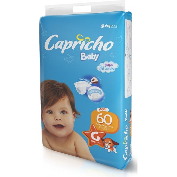 FRALDA CAPRICHO BABY HIPER G 60UN 1 X 60UN