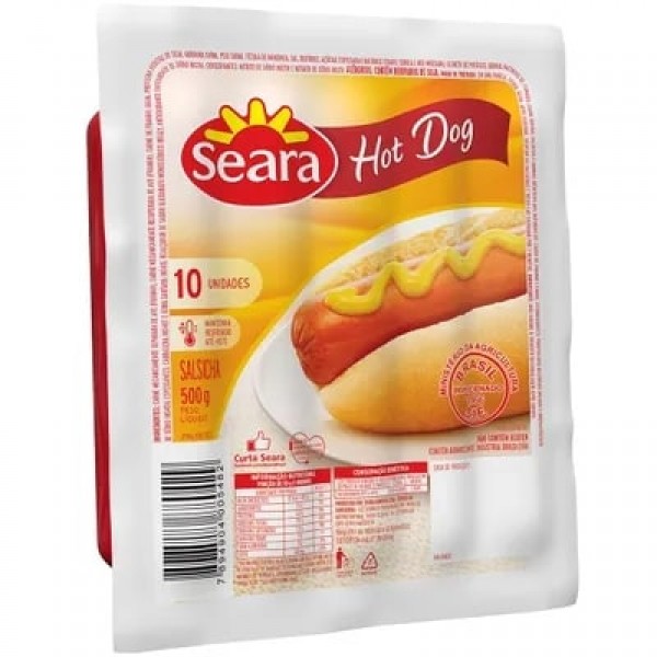 SEARA SALSICHA HOT DOG 500G RESFRIADA