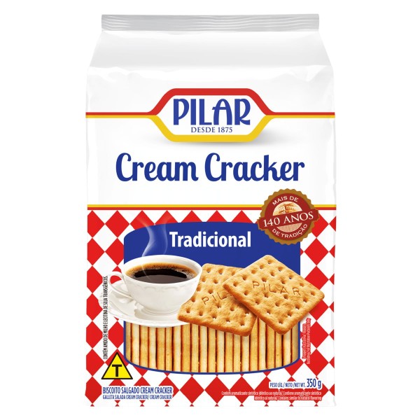 BISCOITO PILAR C CRACKER 350G TRADIC 