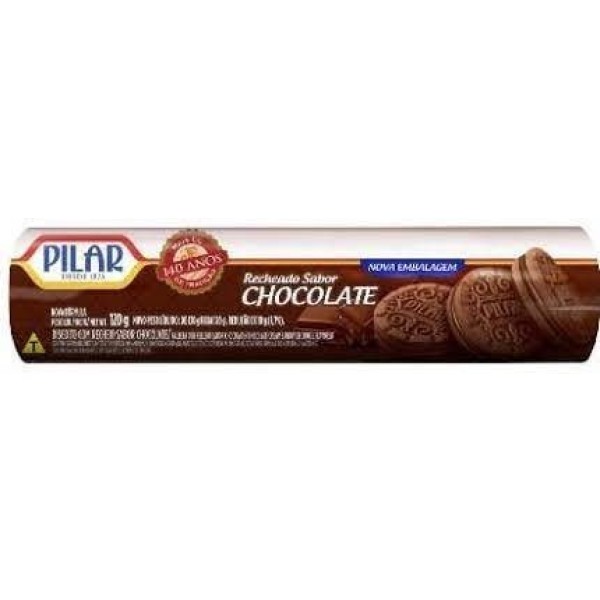 BISCOITO PILAR RECHEADO 120G CHOCOLATE 