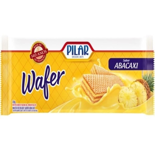 BISCOITO PILAR WAFER 80G ABACAXI 