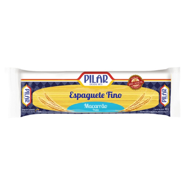 MACARRAO PILAR 400G ESPAGUETE FINO