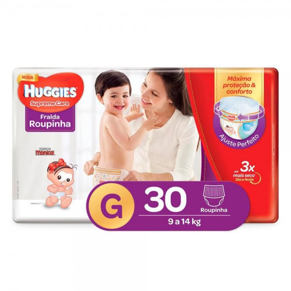 FRALDA HUGGIES VFAC SUPREME CARE MEGA G 30UN 