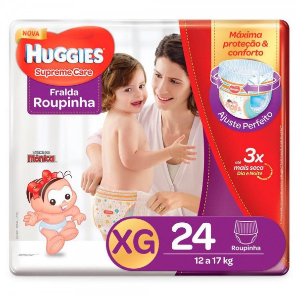 FRALDA HUGGIES VFAC SUPREME CARE MEGA XG 24UN 