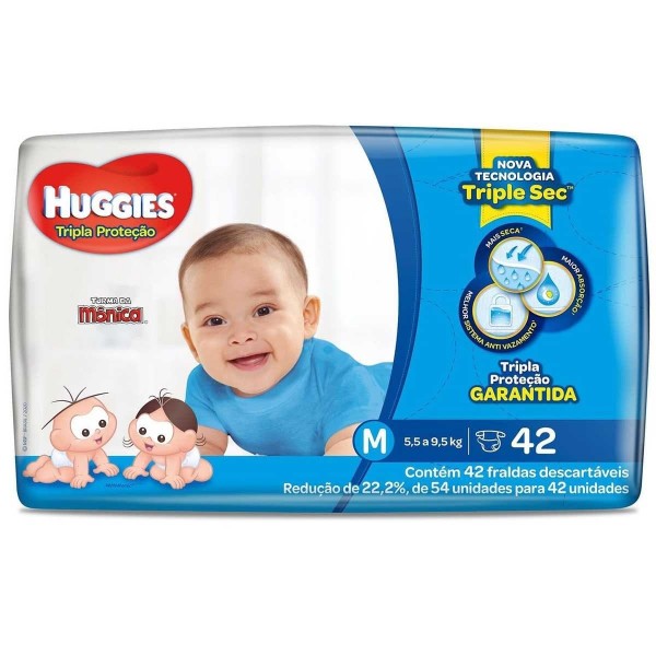 FRALDA HUGGIES TRIPLA PROT MEGA M 42UN