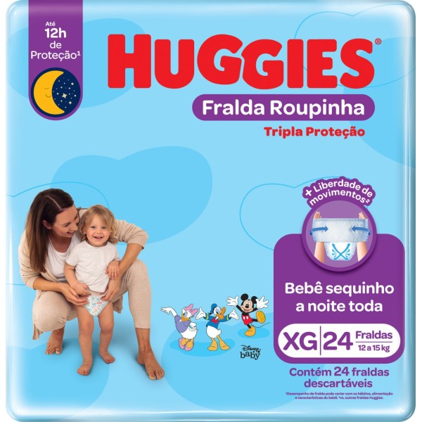 FRALDA  HUGGIES TRIPLA PROT MEGA ROUPINHA  XG 24UN  