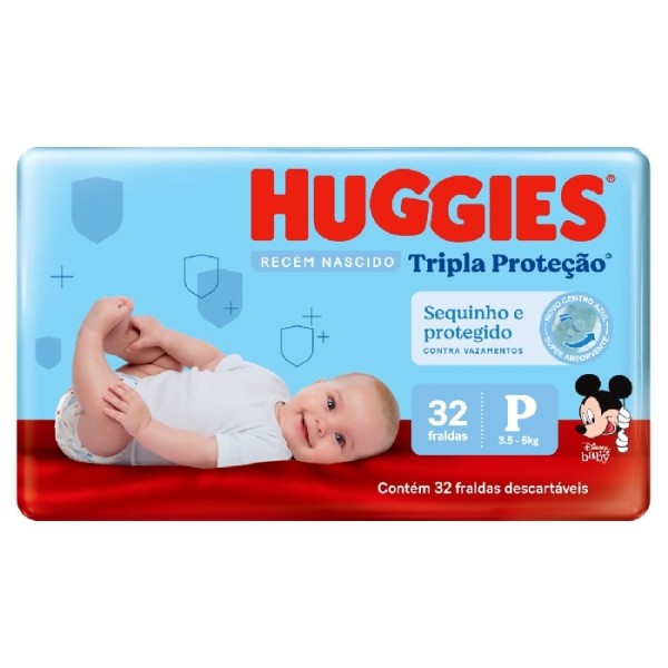 FRALDA HUGGIES TRIPLA PROTECAO MEGUINHA P LV38 PG36 1 X 38UN