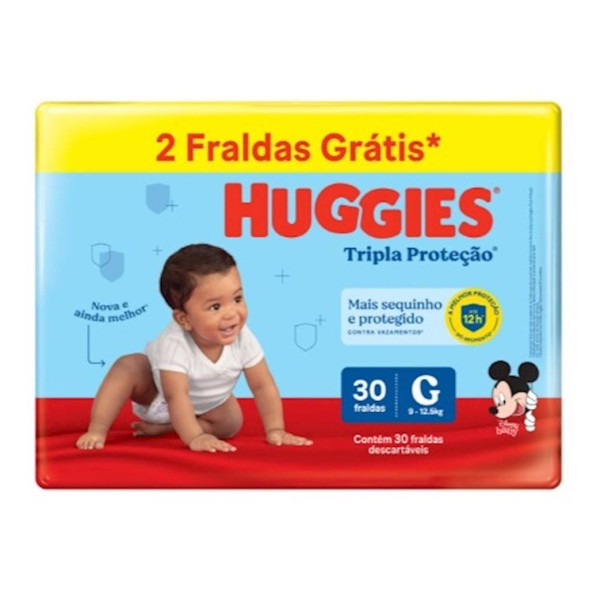 FRALDA HUGGIES TRIPLA PROT MEGA  G L30P28UN 
