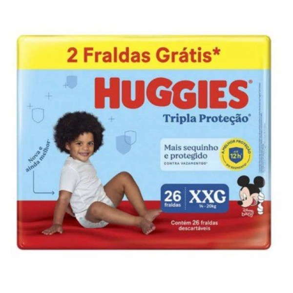 FRALDA HUGGIES TRIPLA PROT MEGA  XXG L26P24   