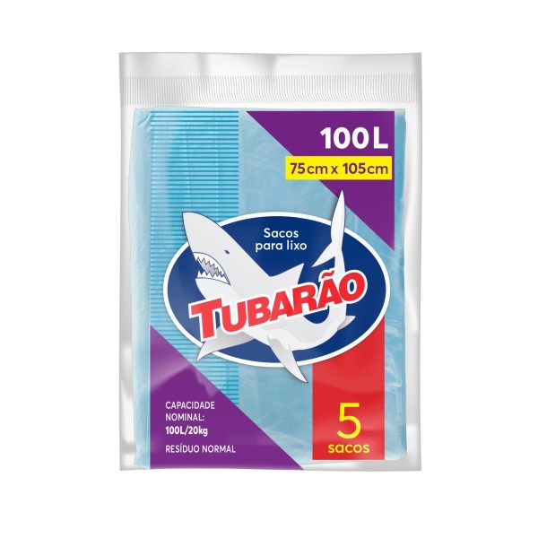 SACO LIXO TUBARAO  75X105 100L  (24) 1 X 5UN