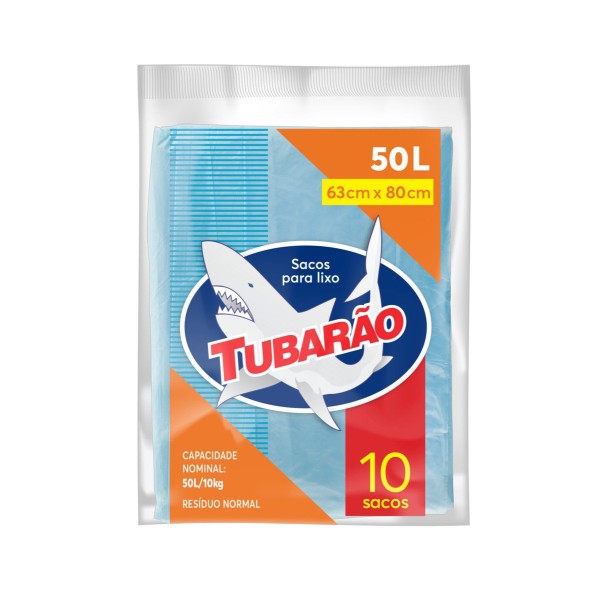 SACO LIXO TUBARAO 63 X80 50L (24) 1 X 10UN