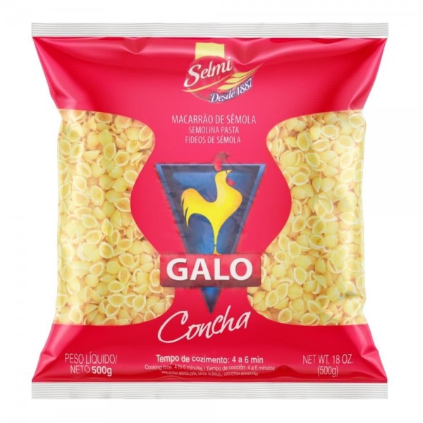 MACARRAO GALO VEM SEMOLA 500G CONCHA