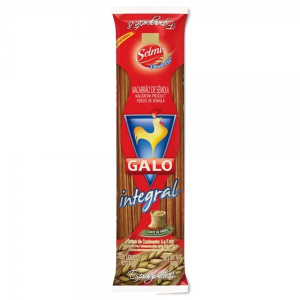 MACARRAO GALO INTEGRAL 500G ESPAGUETE