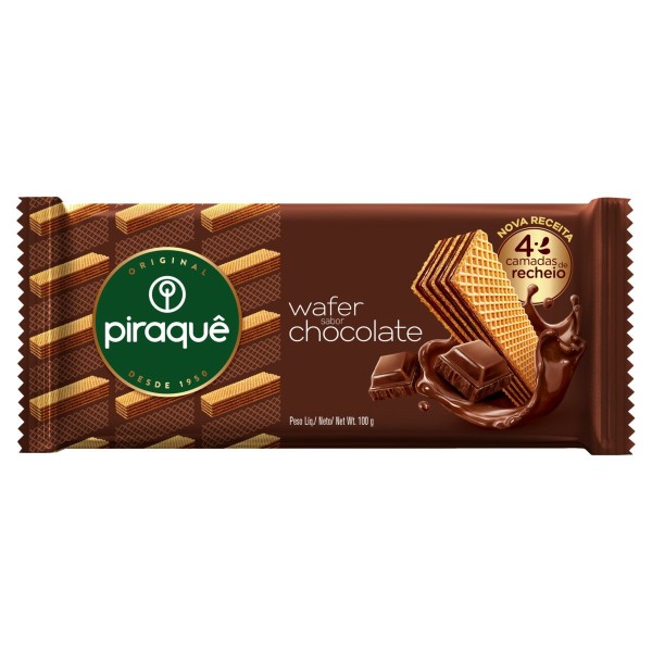 BISCOITO PIRAQUE WAFER 100G CHOCOLATE