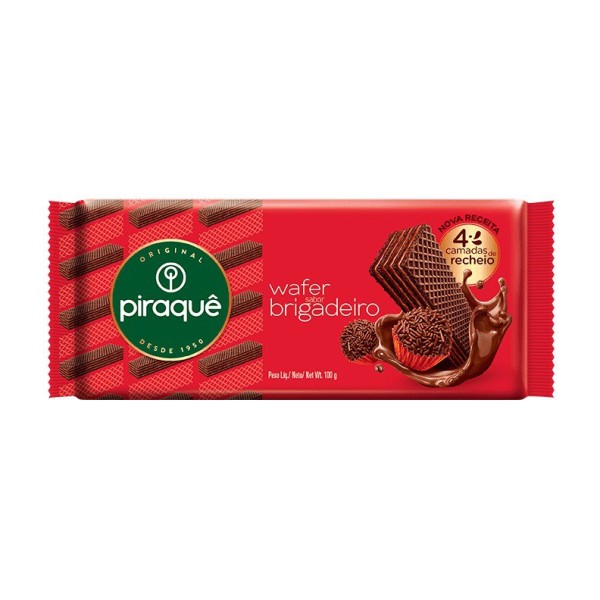 BISCOITO PIRAQUE WAFER 100G BRIGADEIRO 