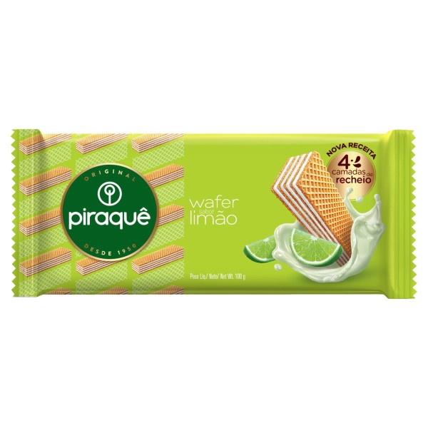 BISCOITO PIRAQUE WAFER 100G  LIMAO