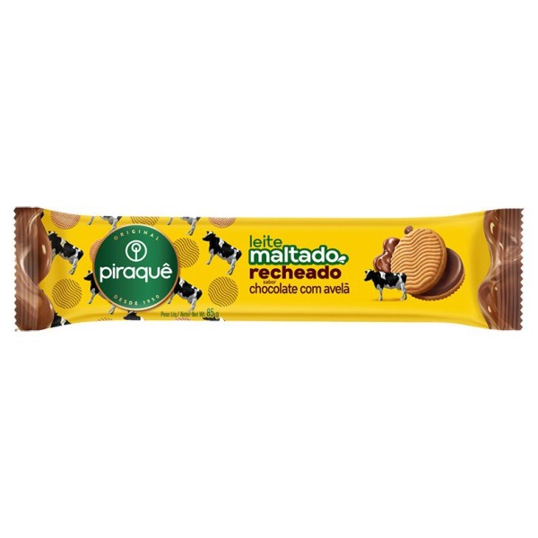 BISCOITO PIRAQUE 85G MALTADO CHOC C/AVELA