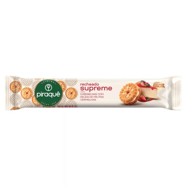 BISCOITO PIRAQUE SUPREME 80G GEL FRUT VERMELHAS