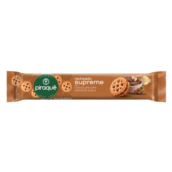 BISCOITO PIRAQUE  RECH SUPREME CREME AVELA 80G 