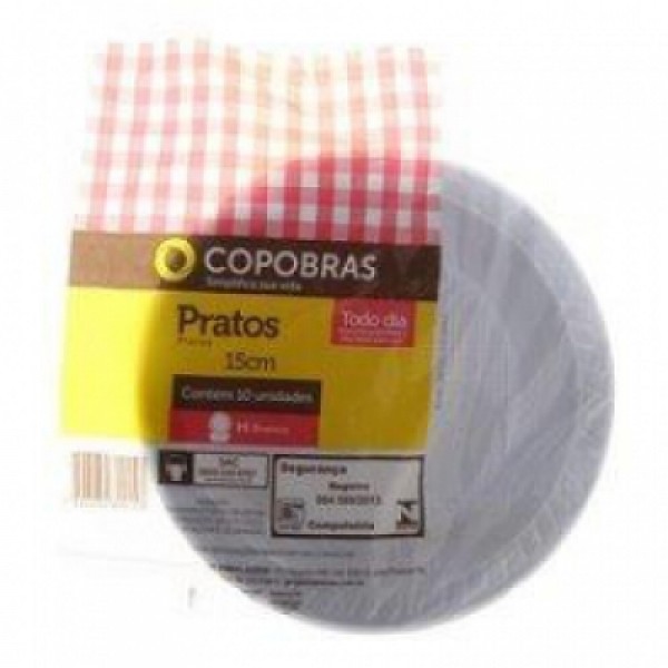 PRATO PLAST COPOBRAS 15CM 10UN PR-015 (50) 1 X 10UN