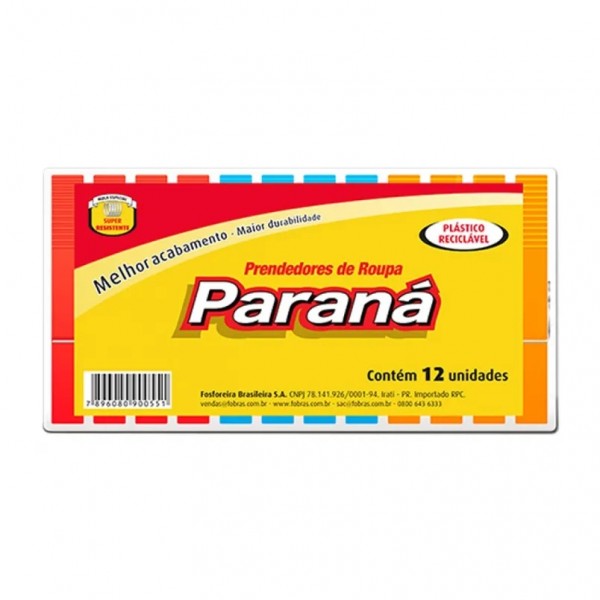 PRENDEDOR PARANA PLASTICO 1PC 12UN (60) 1 X 12UN