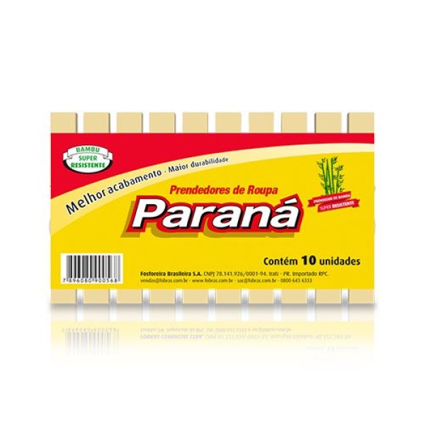 PRENDEDOR PARANA BAMBU 1PC 10UN (50) 1 X 10UN