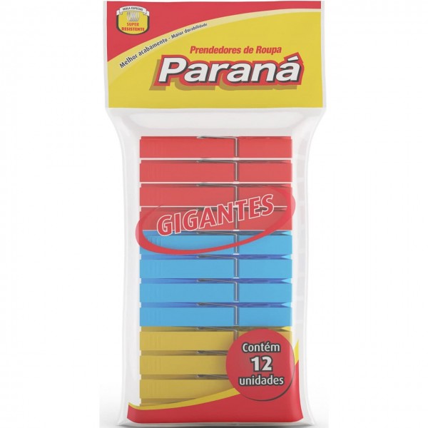 PRENDEDOR PARANA PLASTICO GIGANTE 1PC 12UN 1 X 12UN