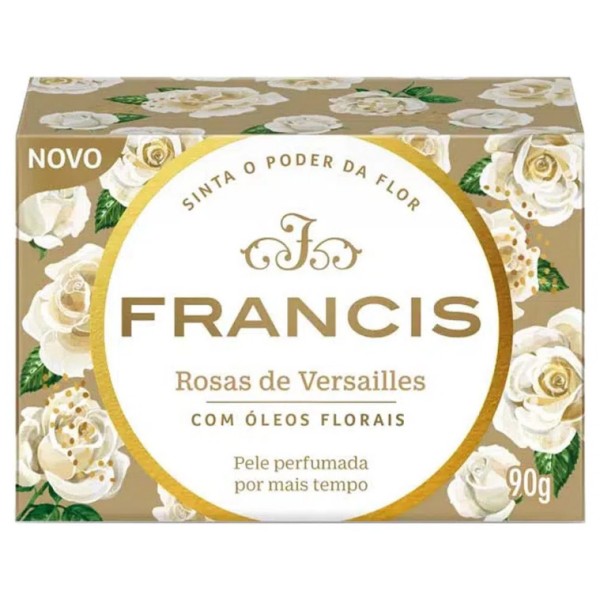 SABONETE FRANCIS LUXO 90G ROSAS  BRANCO  