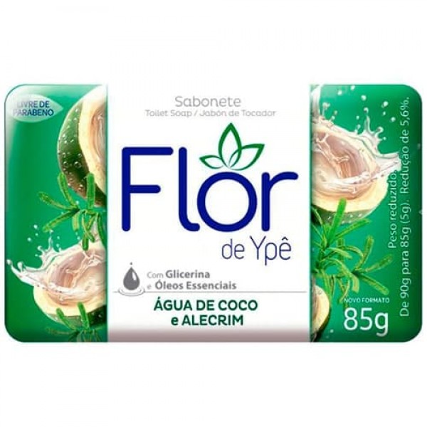 SABONETE FLOR DE YPE 85G AGUA DE COCO/ALECRIM 