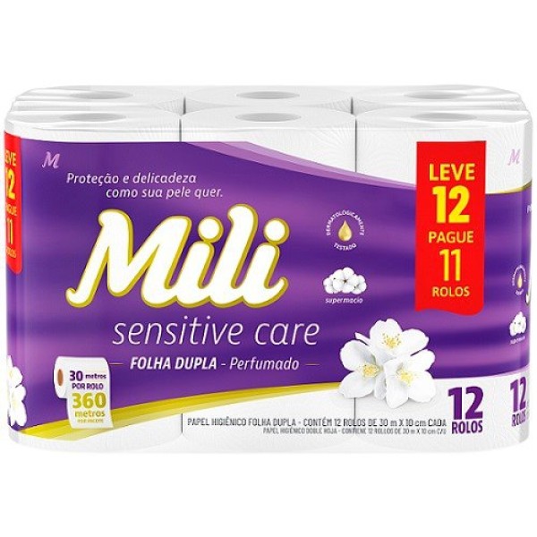 PAPEL HIG MILI SENITIVE CARE PERF LV12PG11 30MTS 589